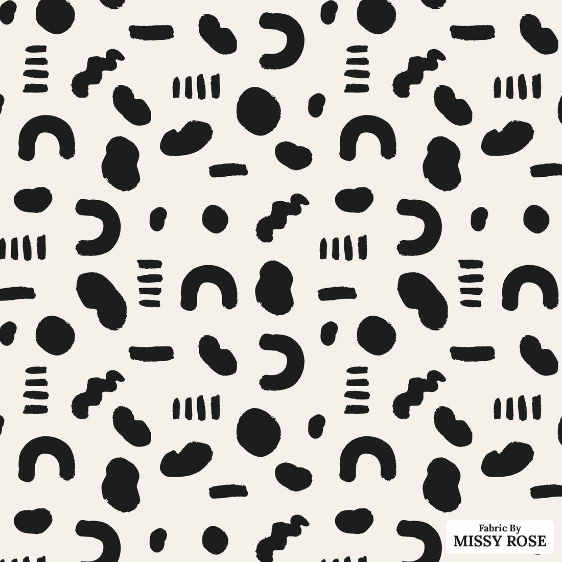 Kristina Forrest 162 - flat view of the print, zoom in for detail | Fabric by Missy Rose