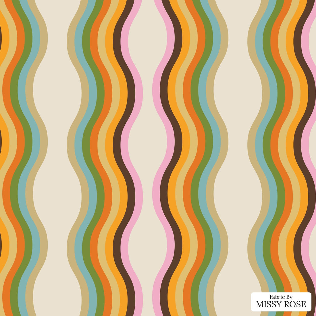 Kristina Forrest 166 - flat view of the print, zoom in for detail | Fabric by Missy Rose