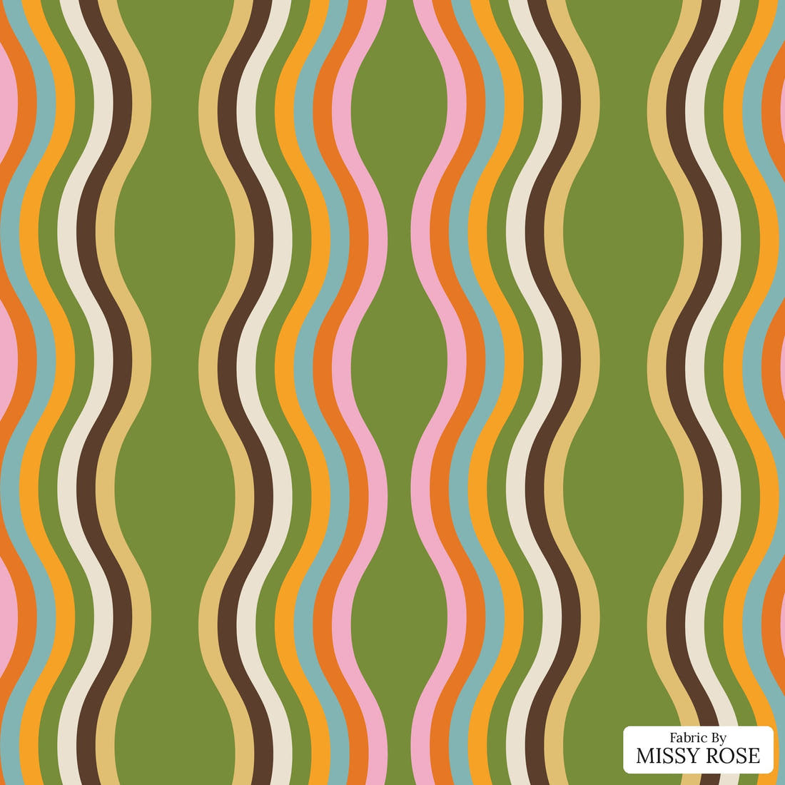 Kristina Forrest 167 - flat view of the print, zoom in for detail | Fabric by Missy Rose