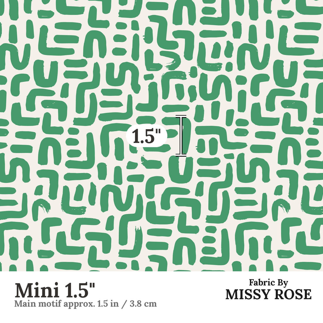 Kristina Forrest 17 Mini 1.5 inch print scale guide | Fabric by Missy Rose