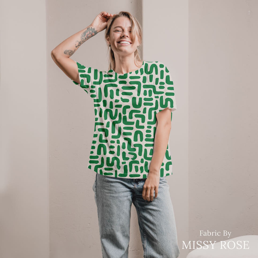 Kristina Forrest 17 sewn into an all-over print shirt - see how the print looks made up | Fabric by Missy Rose