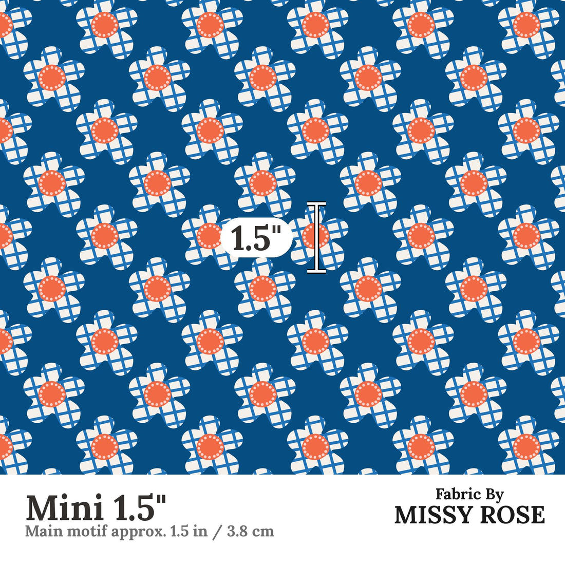 Kristina Forrest 172 Mini 1.5 inch print scale guide | Fabric by Missy Rose