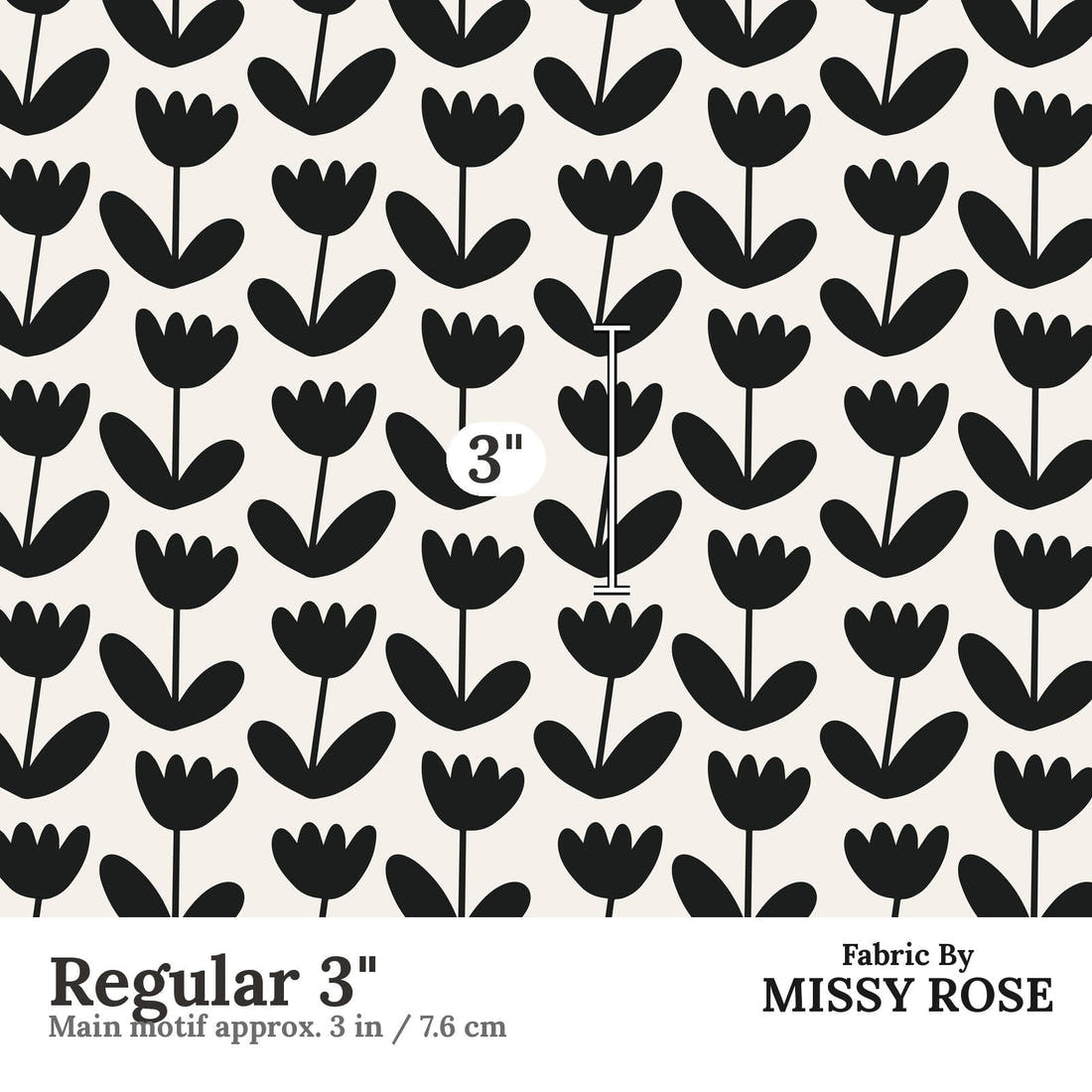 Kristina Forrest 175 Regular 3 inch print scale guide | Fabric by Missy Rose