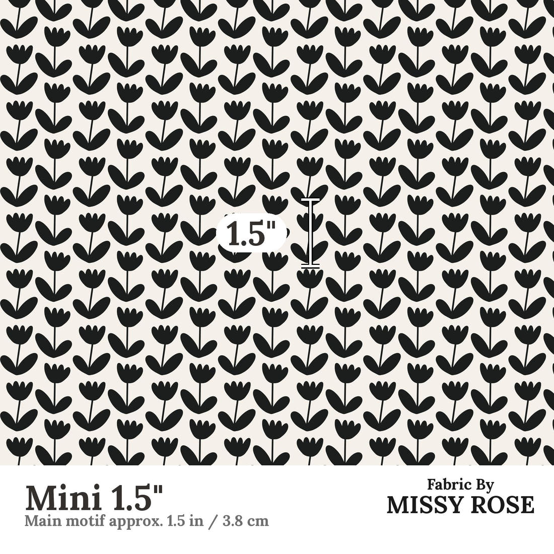 Kristina Forrest 175 Mini 1.5 inch print scale guide | Fabric by Missy Rose