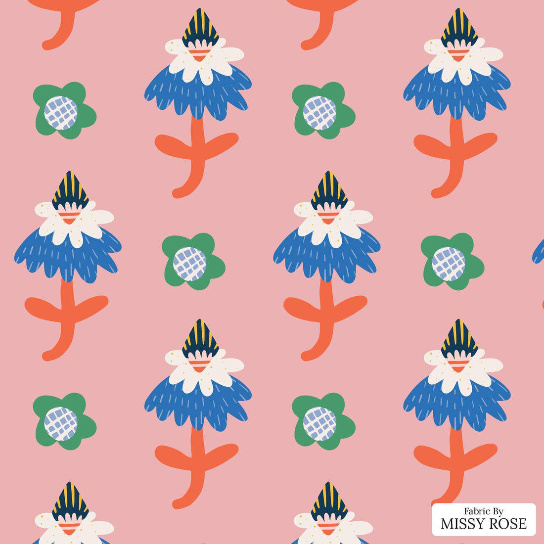 Kristina Forrest 176 - flat view of the print, zoom in for detail | Fabric by Missy Rose