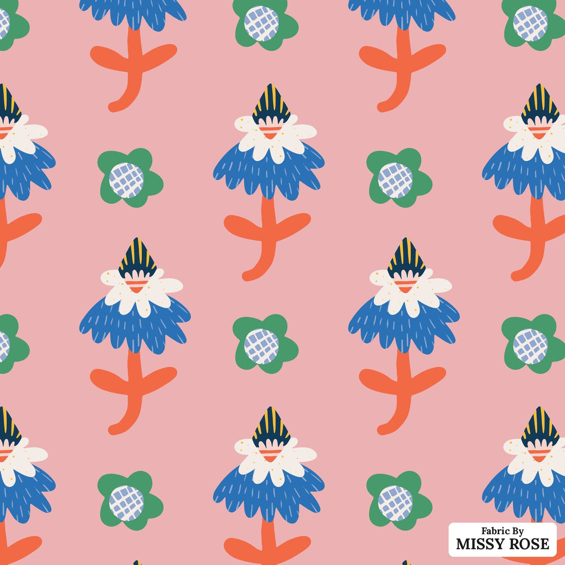 Kristina Forrest 176 - flat view of the print, zoom in for detail | Fabric by Missy Rose