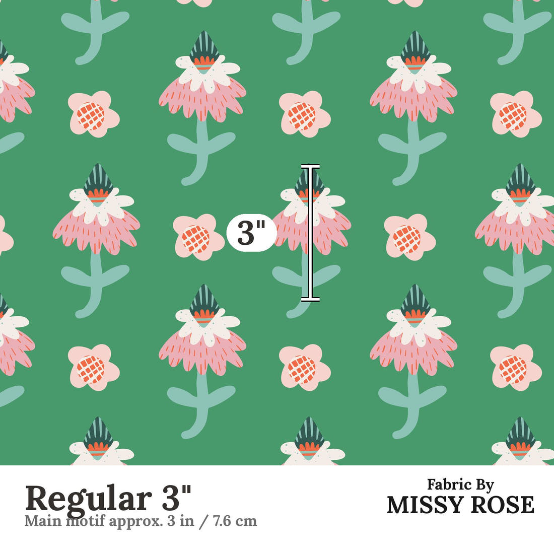 Kristina Forrest 177 Regular 3 inch print scale guide | Fabric by Missy Rose