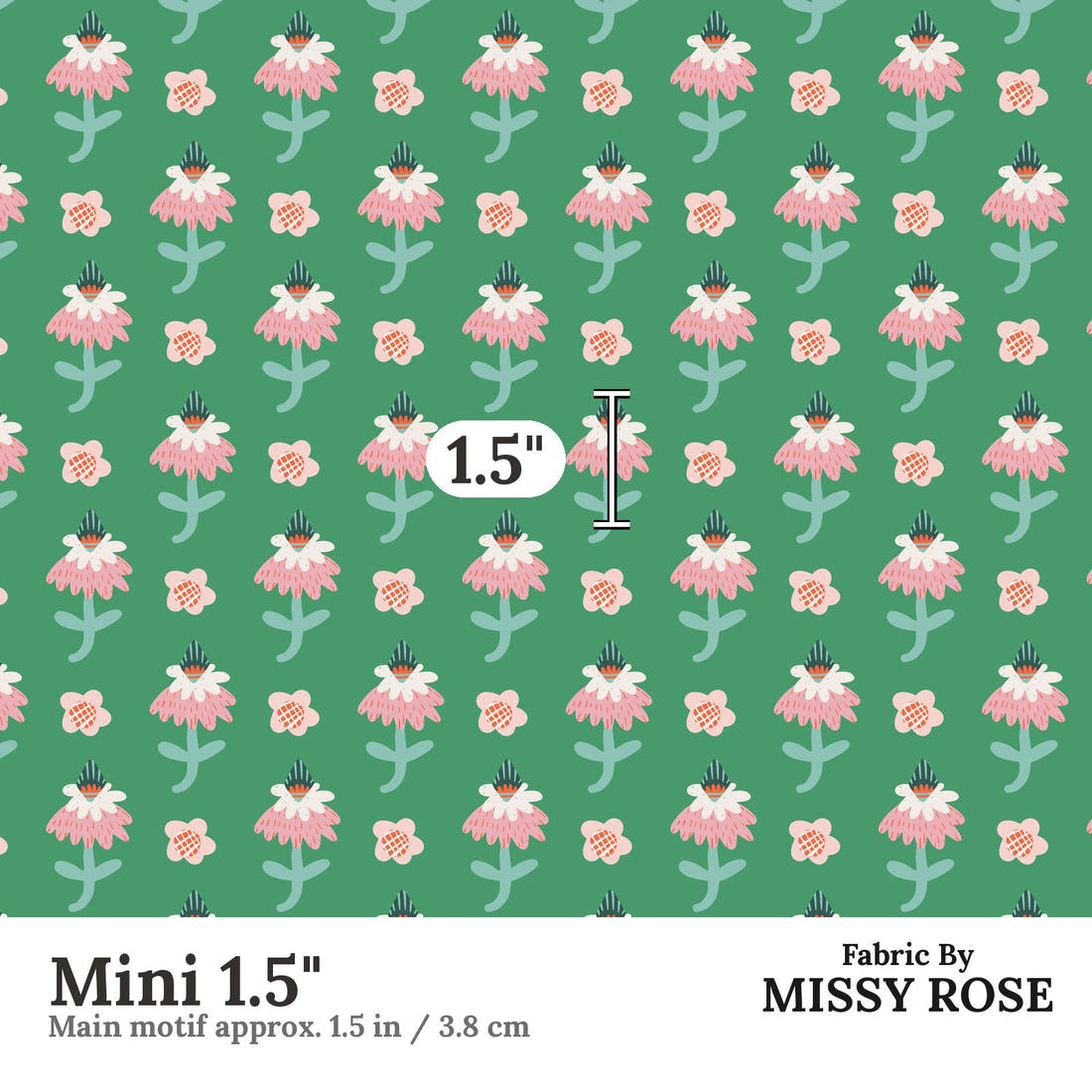 Kristina Forrest 177 Mini 1.5 inch print scale guide | Fabric by Missy Rose