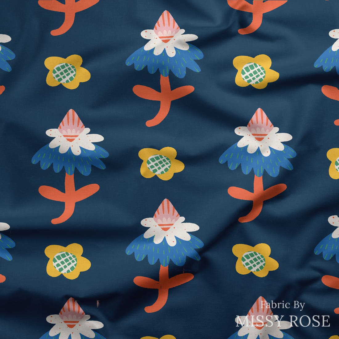 Kristina Forrest 178 draped fabric mockup - custom printed fabric by the metre | Fabric by Missy Rose