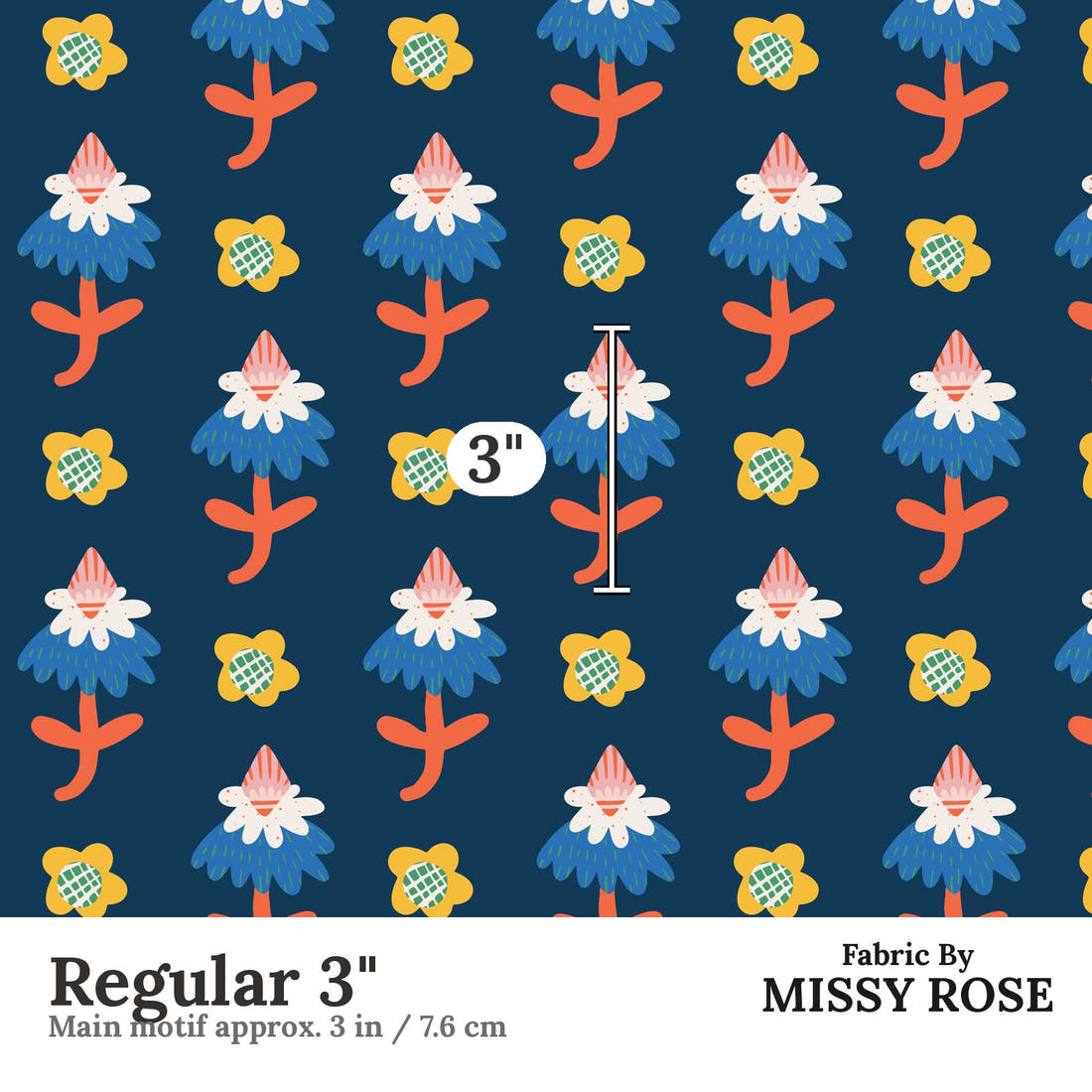 Kristina Forrest 178 Regular 3 inch print scale guide | Fabric by Missy Rose