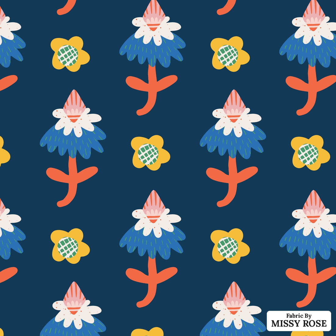 Kristina Forrest 178 - flat view of the print, zoom in for detail | Fabric by Missy Rose