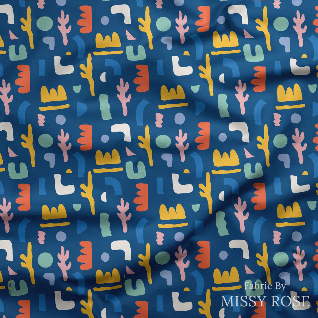 Kristina Forrest 18 draped fabric mockup - custom printed fabric by the metre | Fabric by Missy Rose