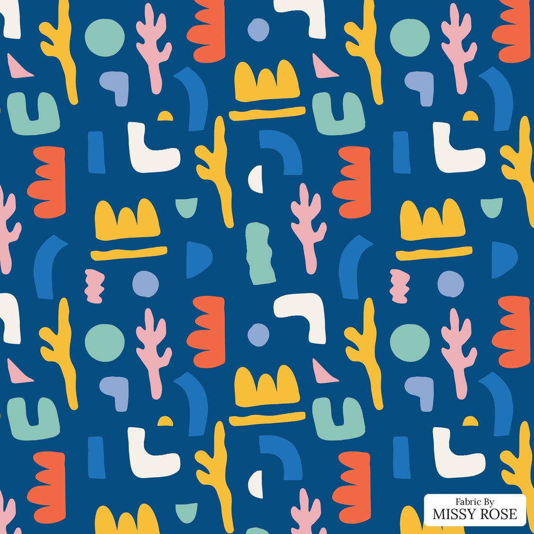 Kristina Forrest 18 - flat view of the print, zoom in for detail | Fabric by Missy Rose
