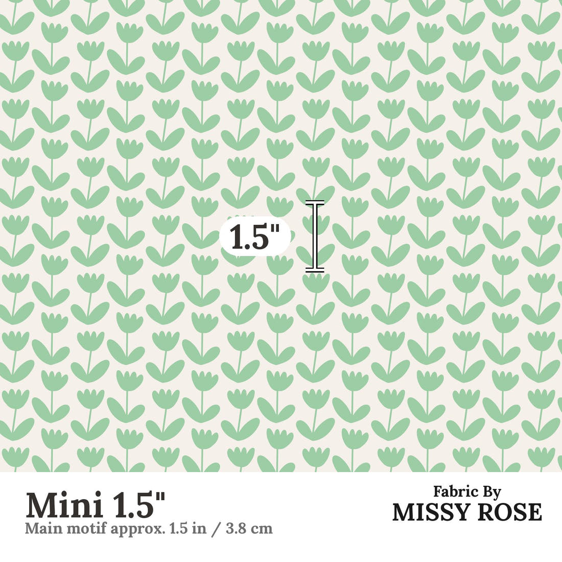 Kristina Forrest 181 Mini 1.5 inch print scale guide | Fabric by Missy Rose