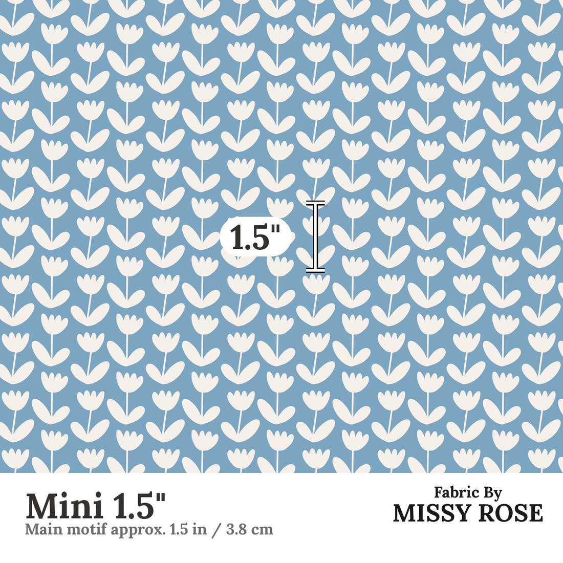 Kristina Forrest 183 Mini 1.5 inch print scale guide | Fabric by Missy Rose