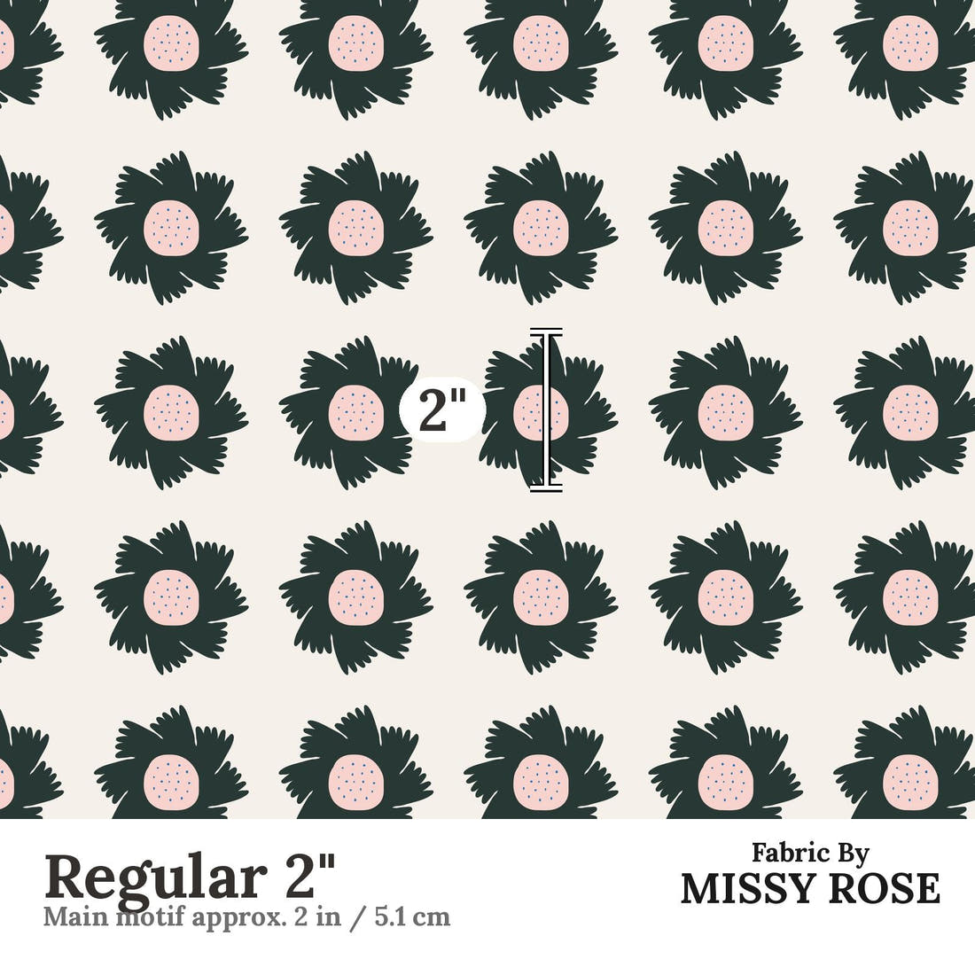 Kristina Forrest 185 Regular 2 inch print scale guide | Fabric by Missy Rose