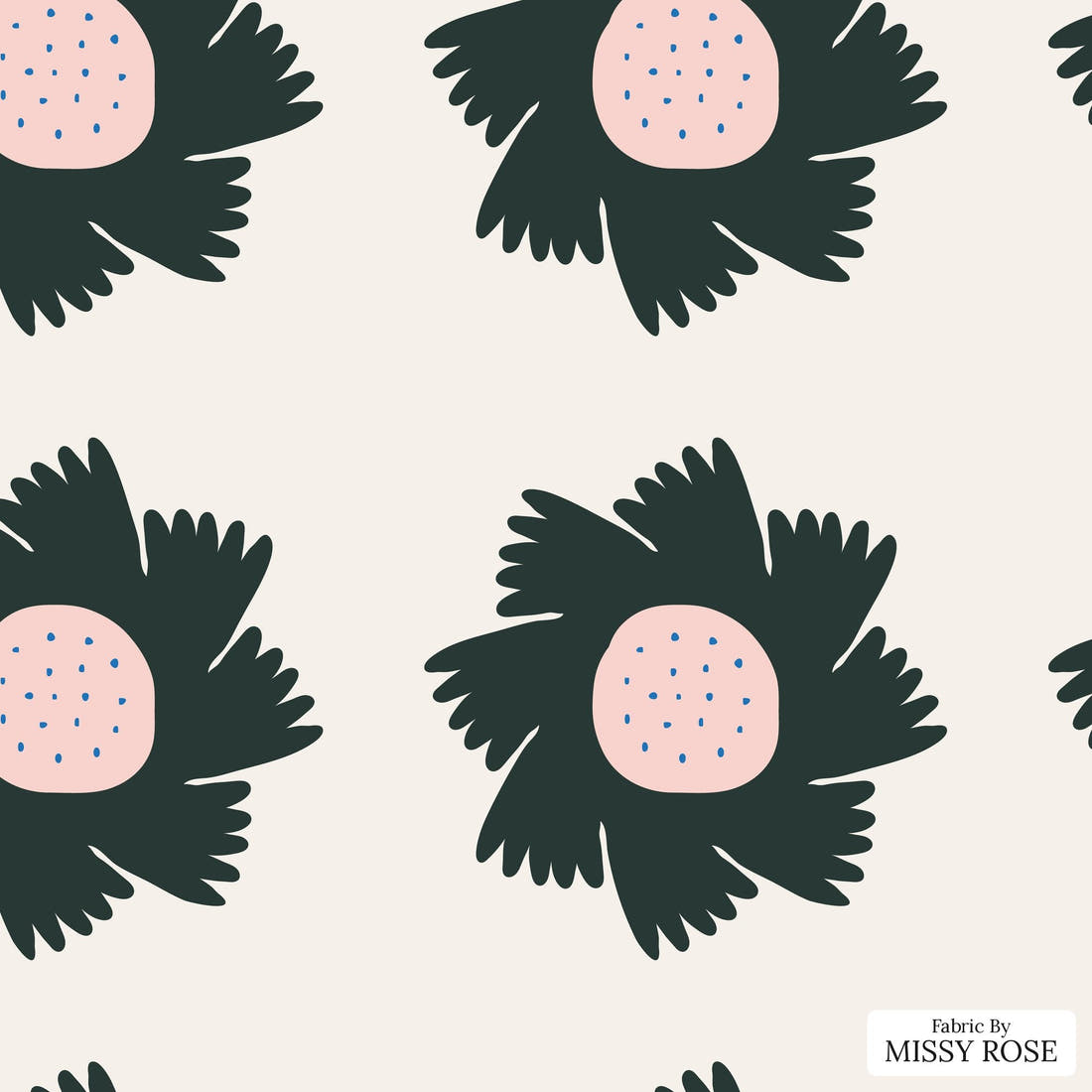 Kristina Forrest 185 - flat view of the print, zoom in for detail | Fabric by Missy Rose