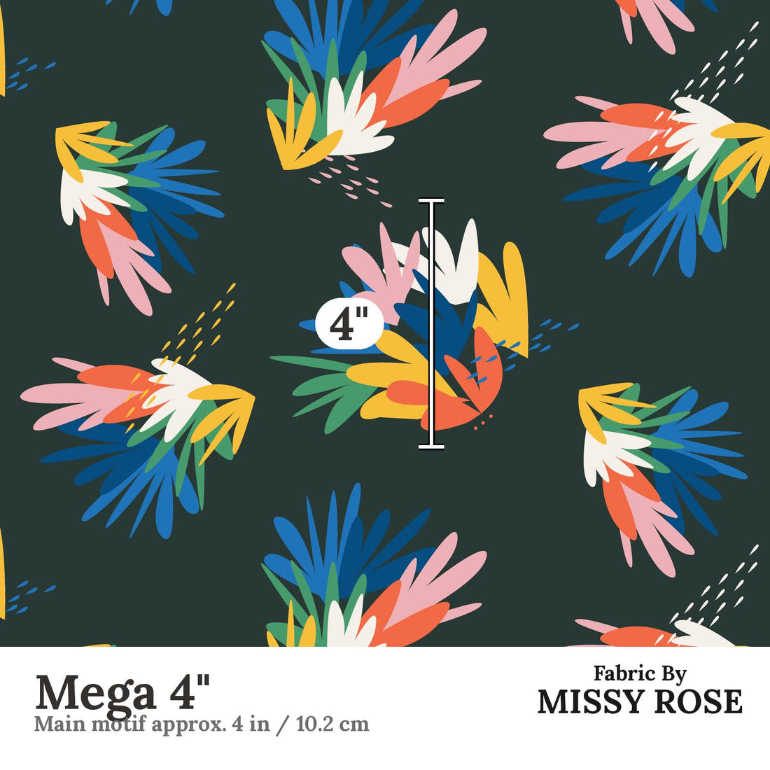 Kristina Forrest 189 Mega 4 inch print scale guide | Fabric by Missy Rose