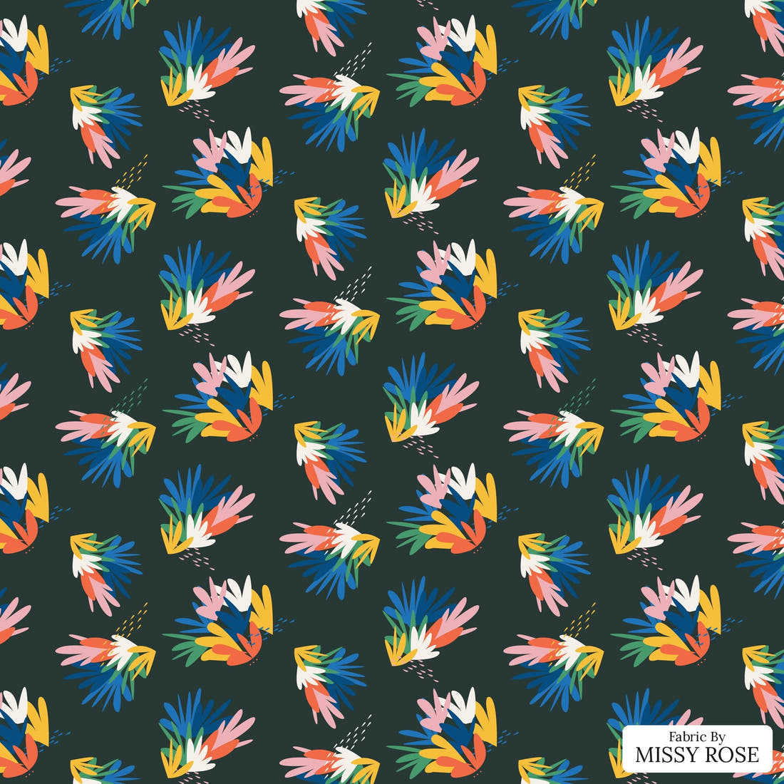 Kristina Forrest 189 - flat view of the print, zoom in for detail | Fabric by Missy Rose