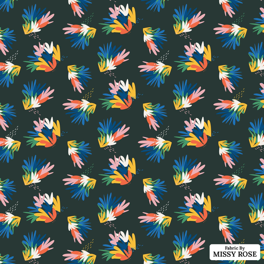 Kristina Forrest 189 - flat view of the print, zoom in for detail | Fabric by Missy Rose