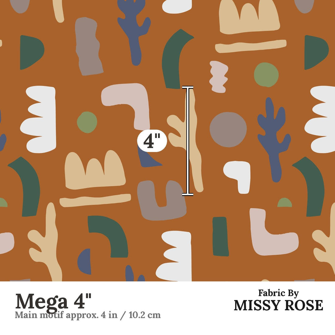 Kristina Forrest 19 Mega 4 inch print scale guide | Fabric by Missy Rose
