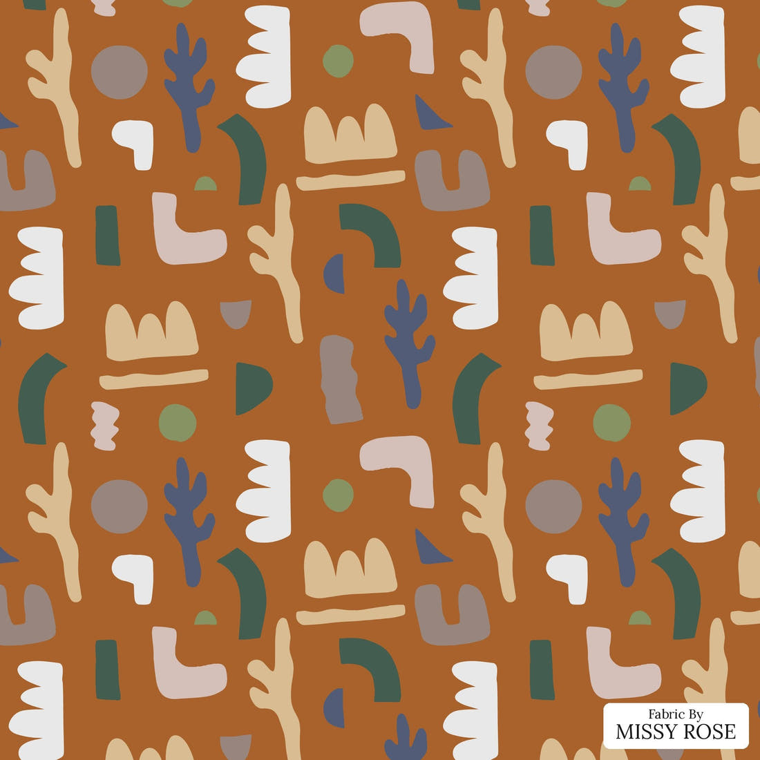 Kristina Forrest 19 - flat view of the print, zoom in for detail | Fabric by Missy Rose