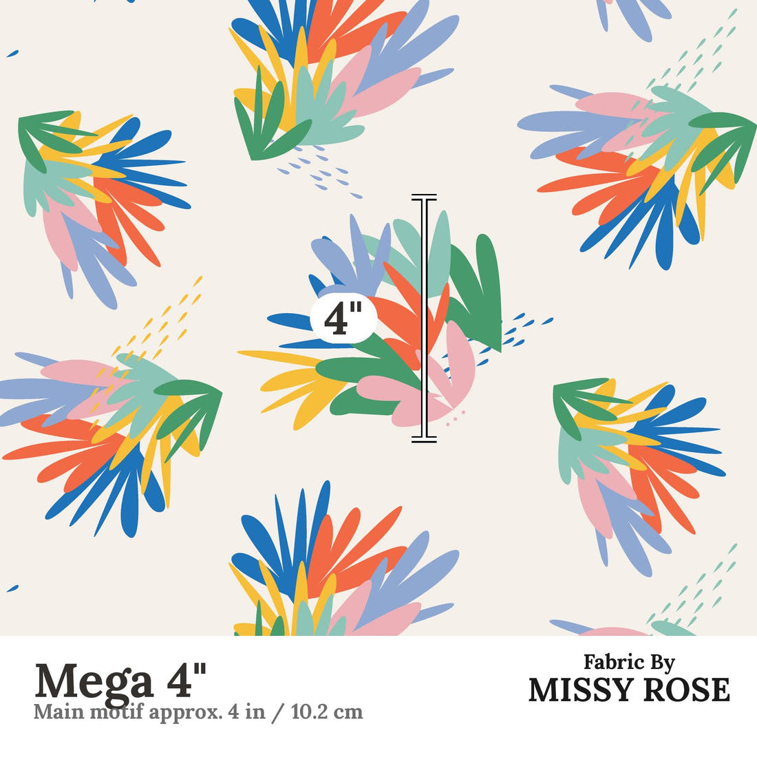 Kristina Forrest 191 Mega 4 inch print scale guide | Fabric by Missy Rose