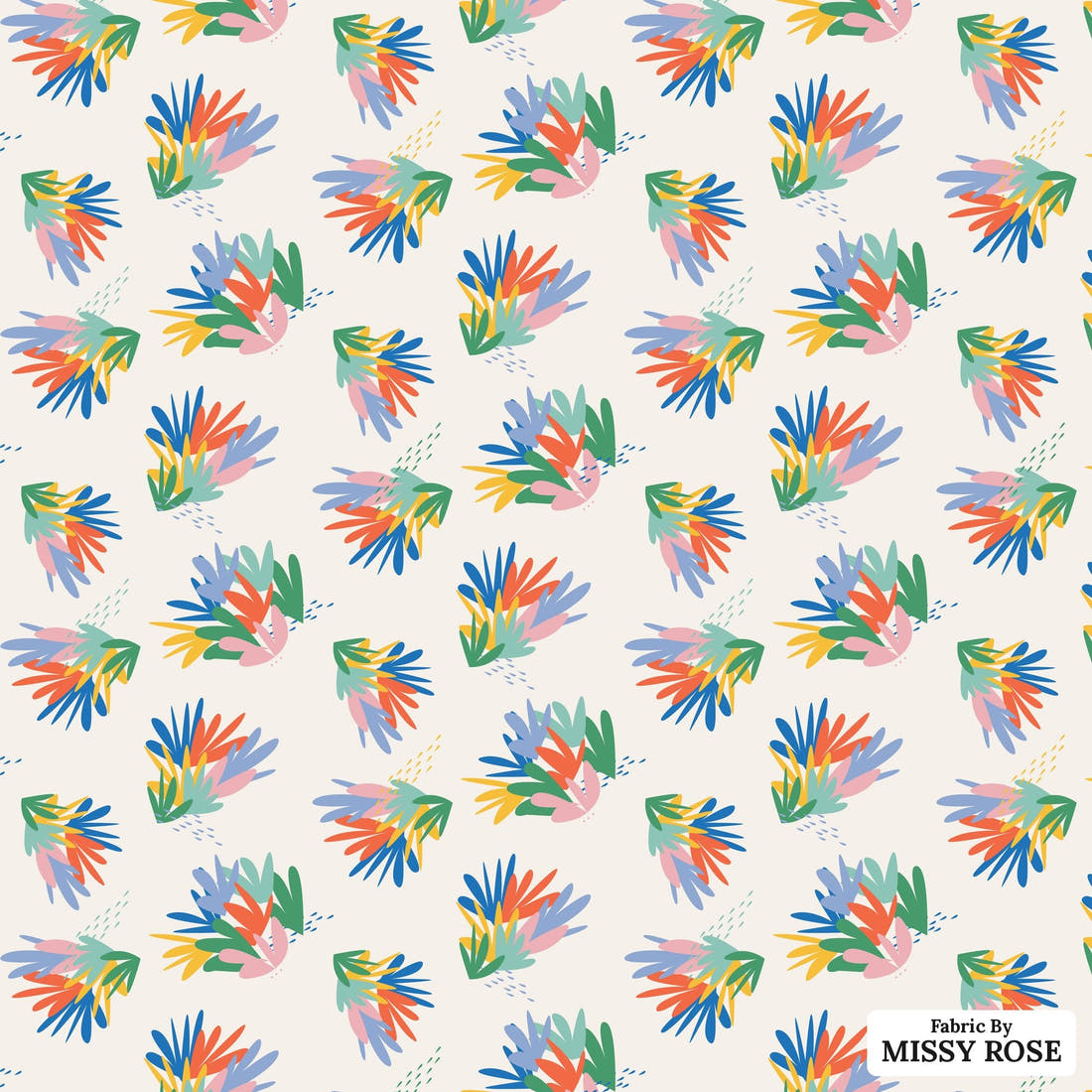 Kristina Forrest 191 - flat view of the print, zoom in for detail | Fabric by Missy Rose