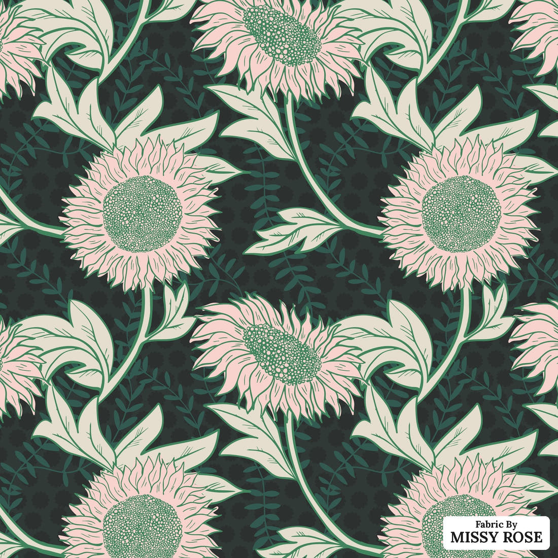 Kristina Forrest 192 - flat view of the print, zoom in for detail | Fabric by Missy Rose