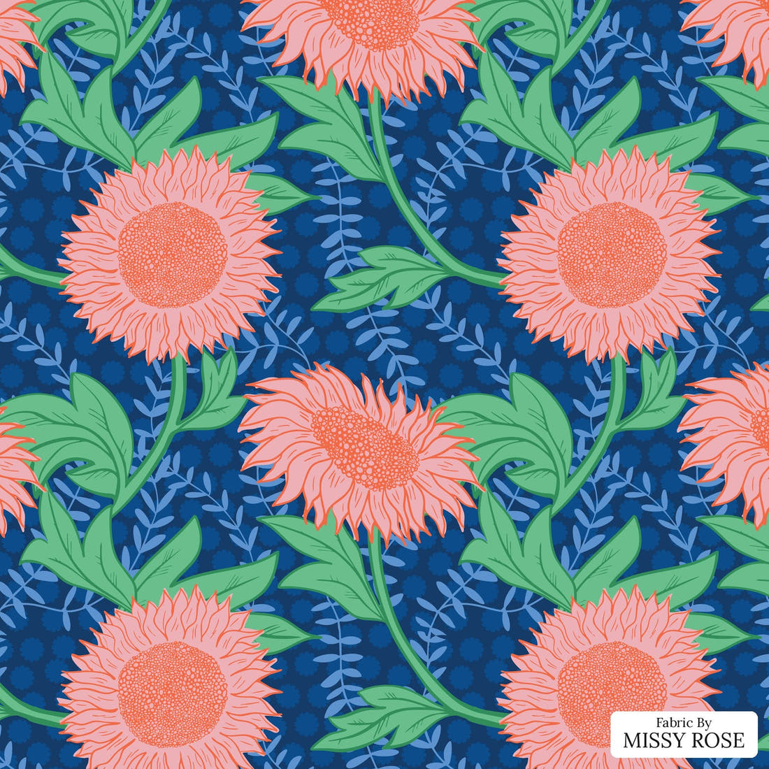 Kristina Forrest 193 - flat view of the print, zoom in for detail | Fabric by Missy Rose
