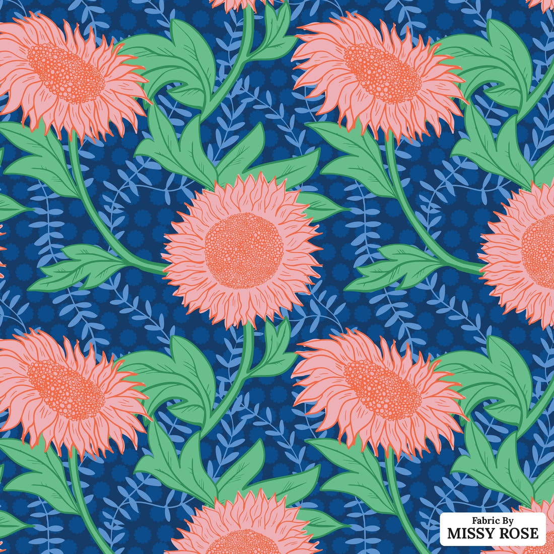 Kristina Forrest 193 - flat view of the print, zoom in for detail | Fabric by Missy Rose