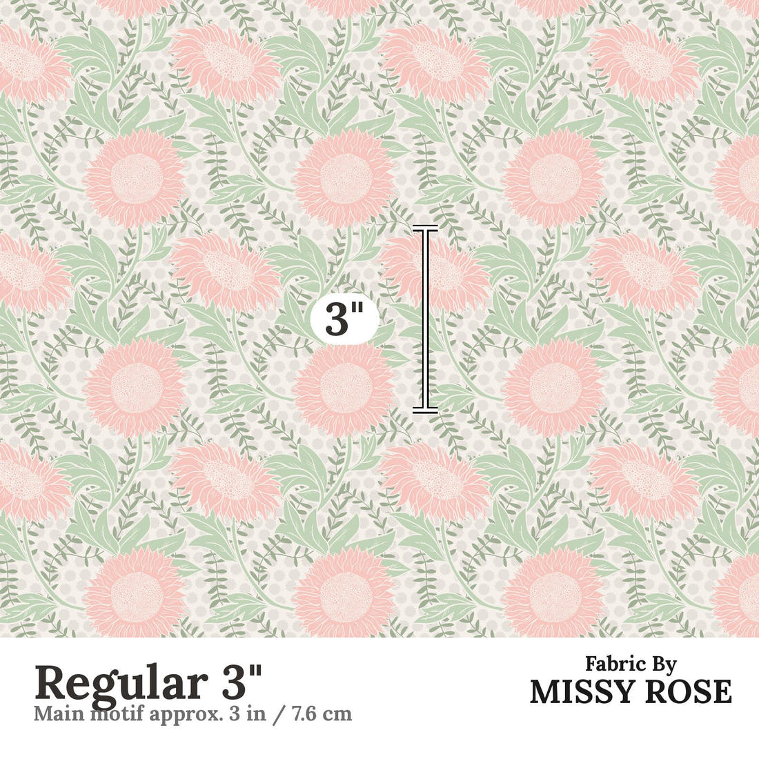 Kristina Forrest 195 Regular 3 inch print scale guide | Fabric by Missy Rose