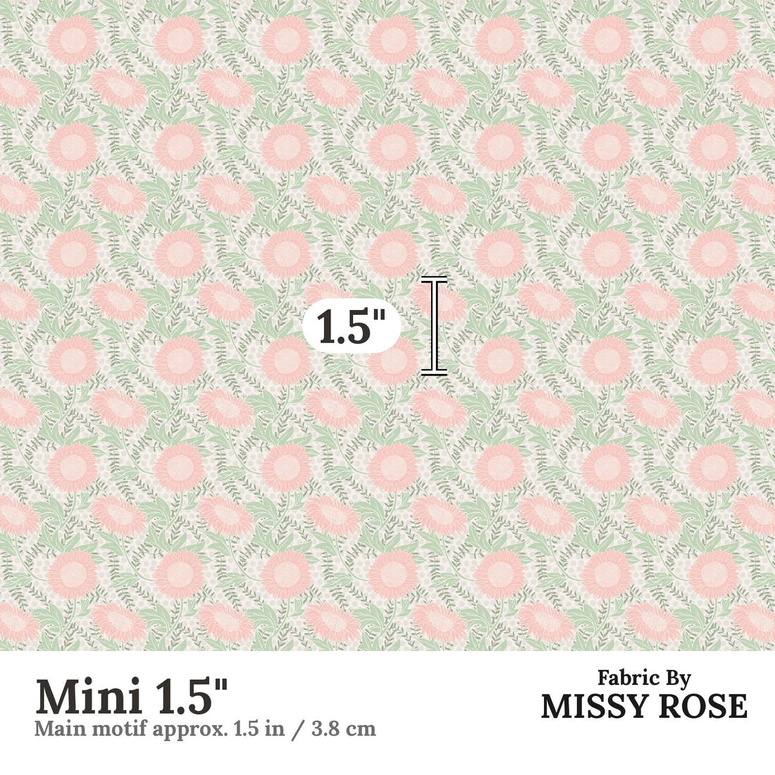 Kristina Forrest 195 Mini 1.5 inch print scale guide | Fabric by Missy Rose
