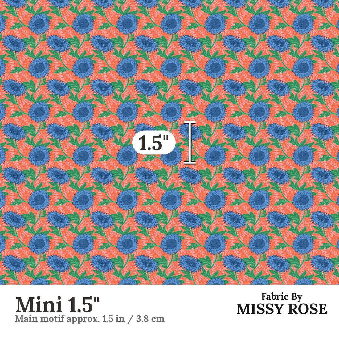 Kristina Forrest 196 Mini 1.5 inch print scale guide | Fabric by Missy Rose