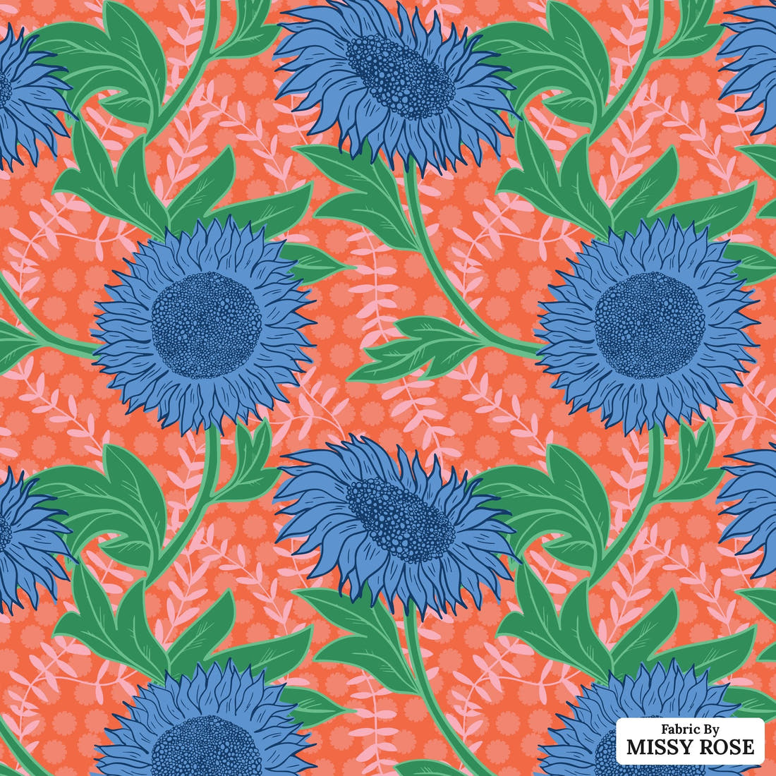 Kristina Forrest 196 - flat view of the print, zoom in for detail | Fabric by Missy Rose