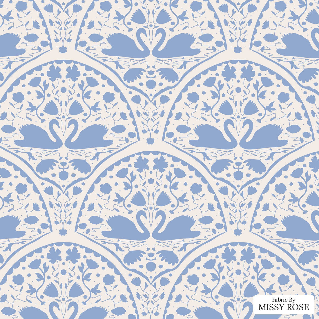 Kristina Forrest 197 - flat view of the print, zoom in for detail | Fabric by Missy Rose