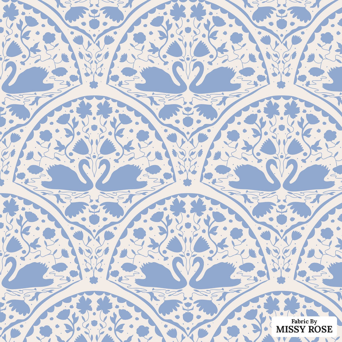 Kristina Forrest 197 - flat view of the print, zoom in for detail | Fabric by Missy Rose