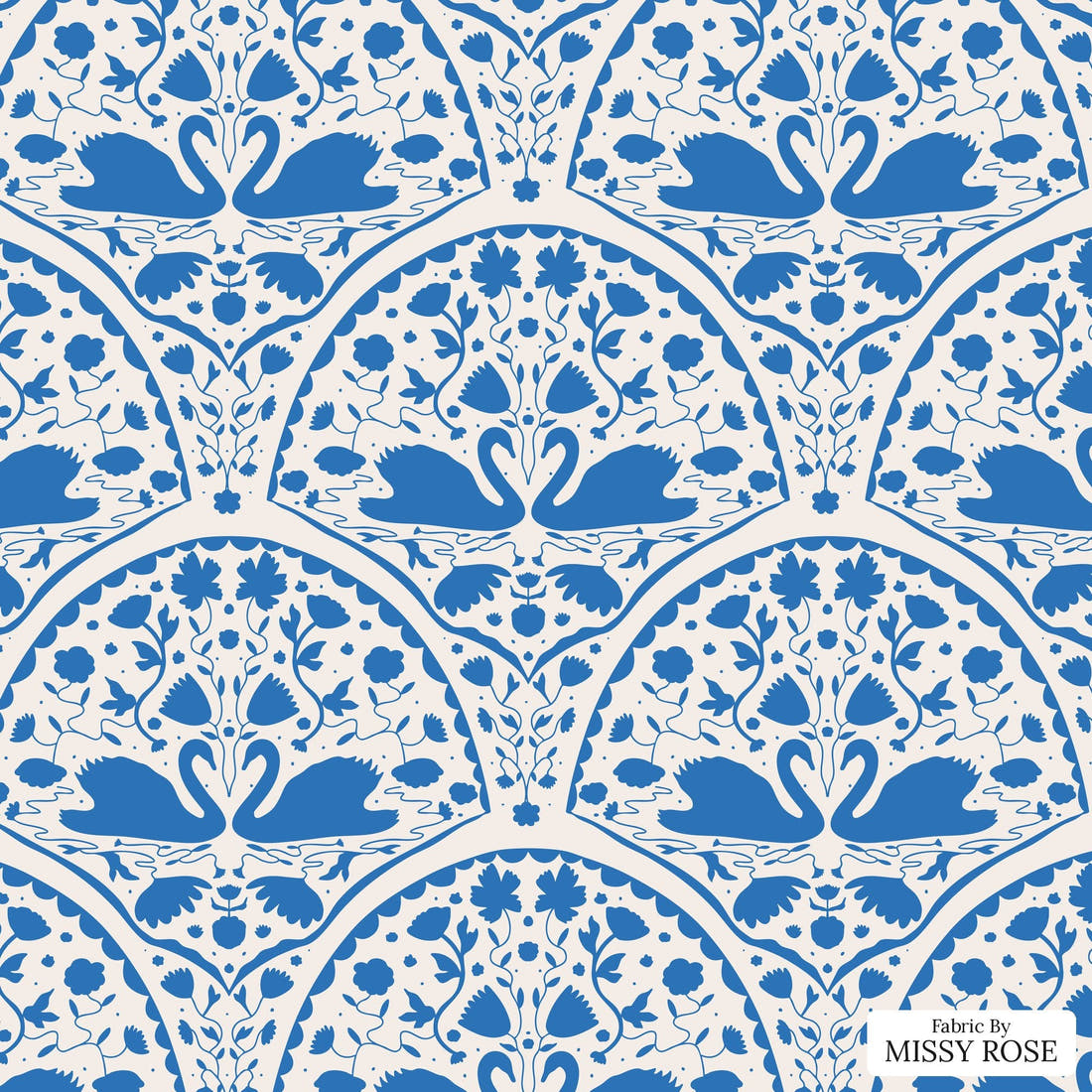 Kristina Forrest 198 - flat view of the print, zoom in for detail | Fabric by Missy Rose
