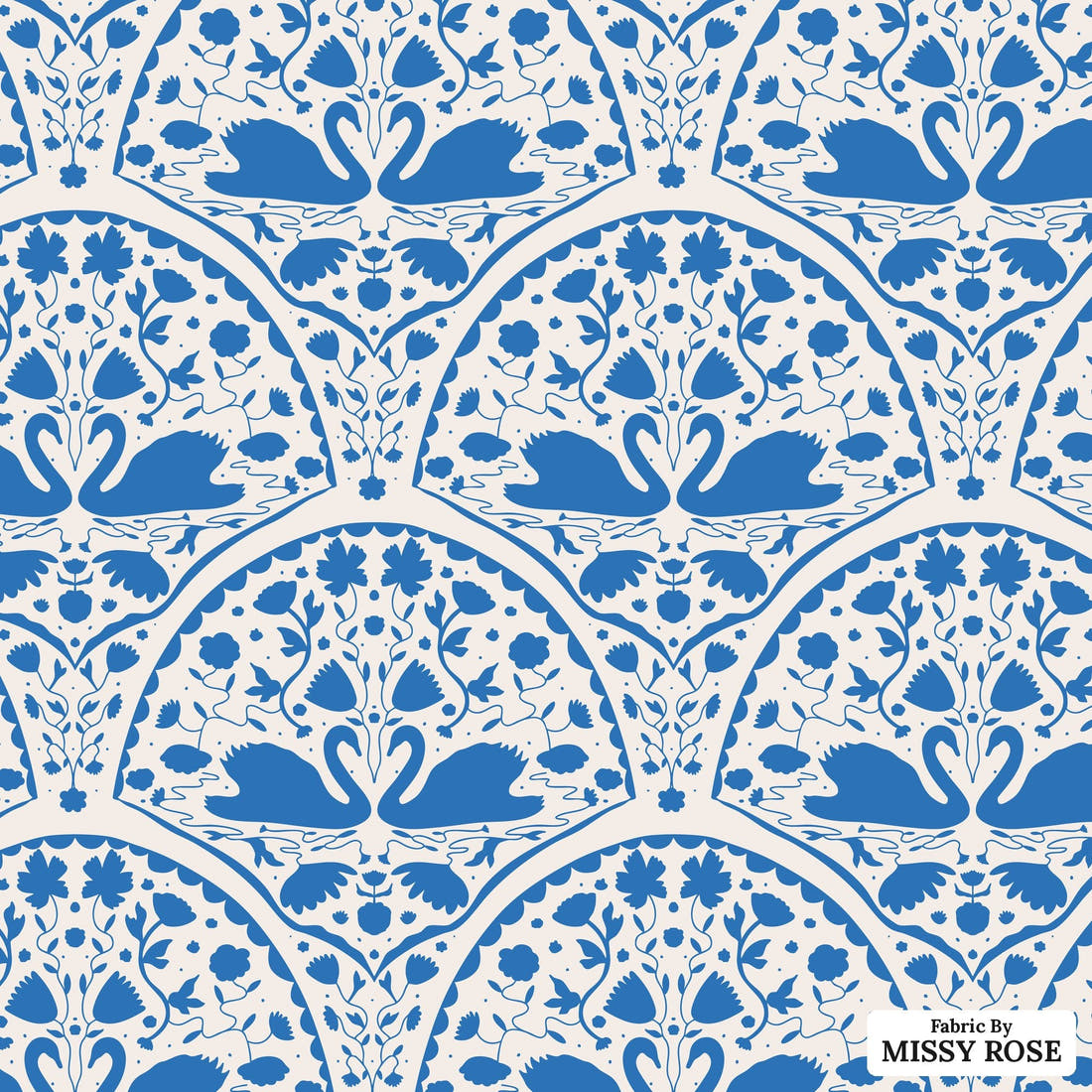 Kristina Forrest 198 - flat view of the print, zoom in for detail | Fabric by Missy Rose