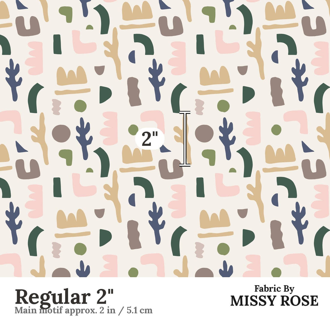 Kristina Forrest 20 Regular 2 inch print scale guide | Fabric by Missy Rose