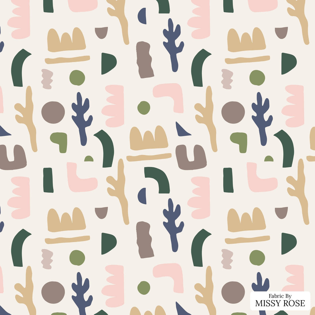 Kristina Forrest 20 - flat view of the print, zoom in for detail | Fabric by Missy Rose