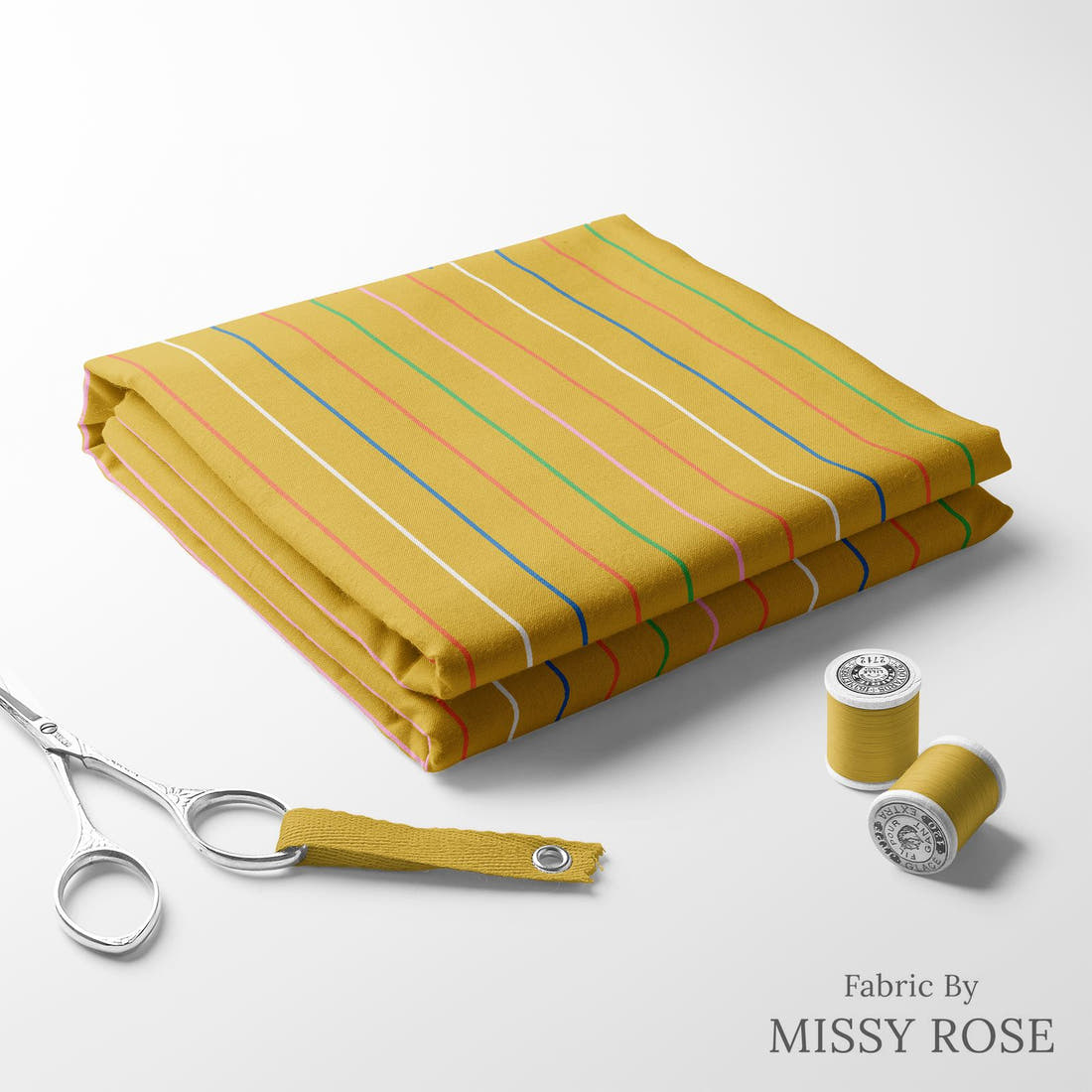 Kristina Forrest 206 folded fabric stack with matching thread - pre-order fabric Australia | Fabric by Missy Rose
