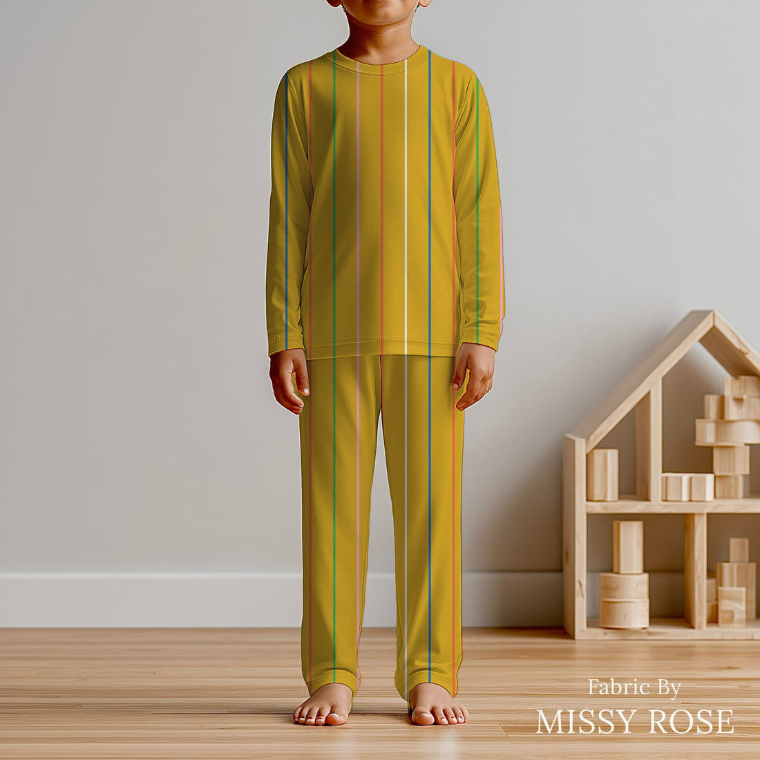 Kristina Forrest 206 sewn into kids' pyjamas - see how the print looks made up | Fabric by Missy Rose