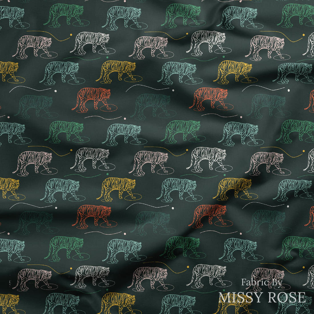 Kristina Forrest 208 draped fabric mockup - custom printed fabric by the metre | Fabric by Missy Rose