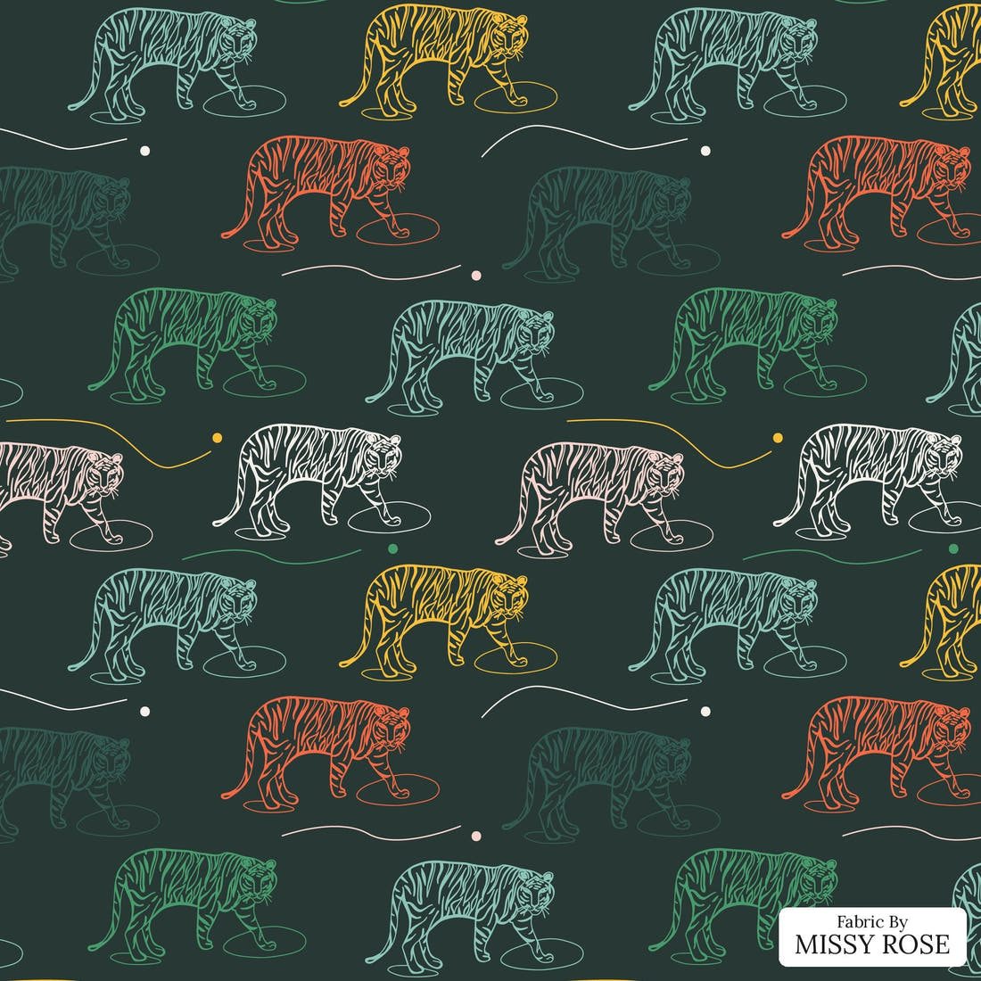 Kristina Forrest 208 - flat view of the print, zoom in for detail | Fabric by Missy Rose