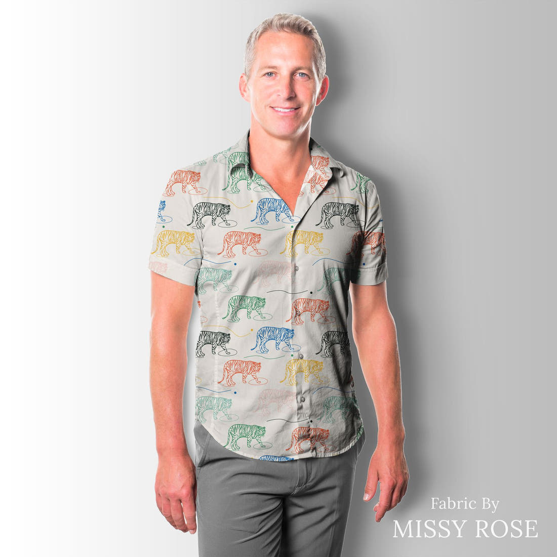 Kristina Forrest 209 sewn into a men's shirt - see how the print looks made up | Fabric by Missy Rose