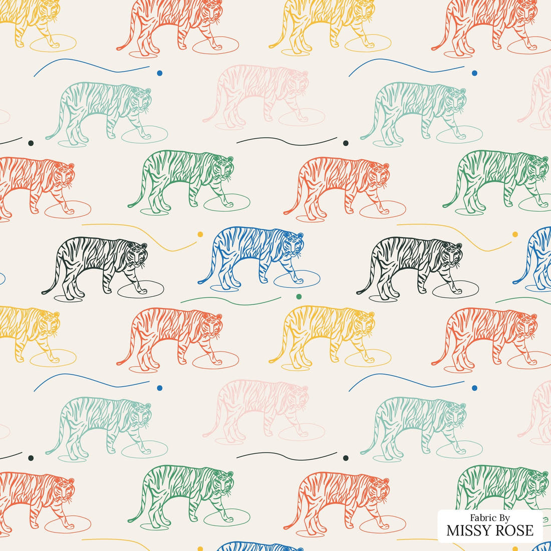 Kristina Forrest 209 - flat view of the print, zoom in for detail | Fabric by Missy Rose