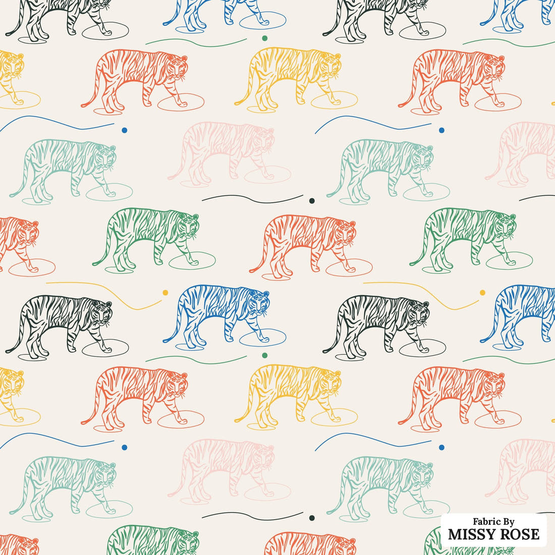 Kristina Forrest 209 - flat view of the print, zoom in for detail | Fabric by Missy Rose