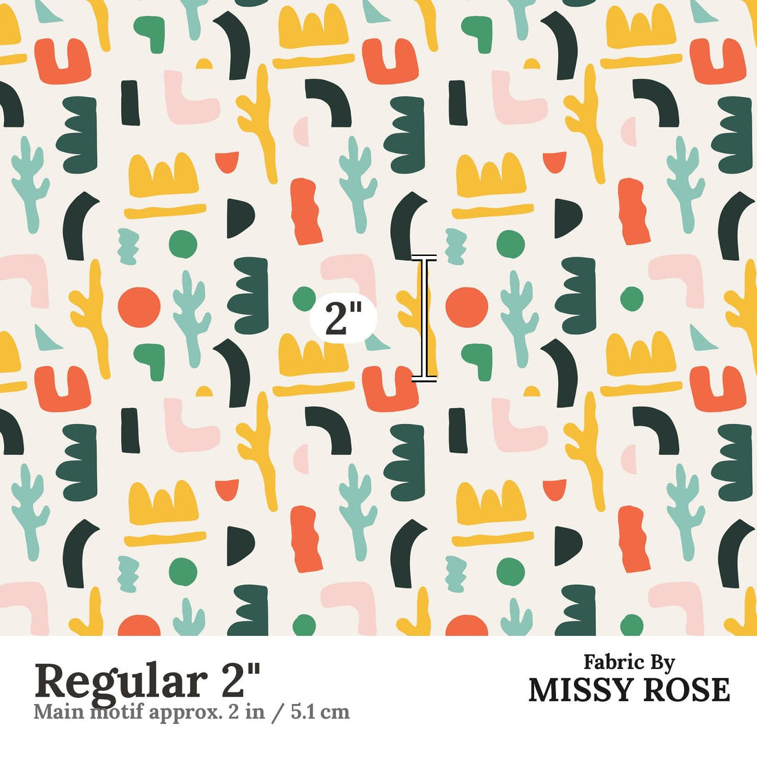 Kristina Forrest 21 Regular 2 inch print scale guide | Fabric by Missy Rose