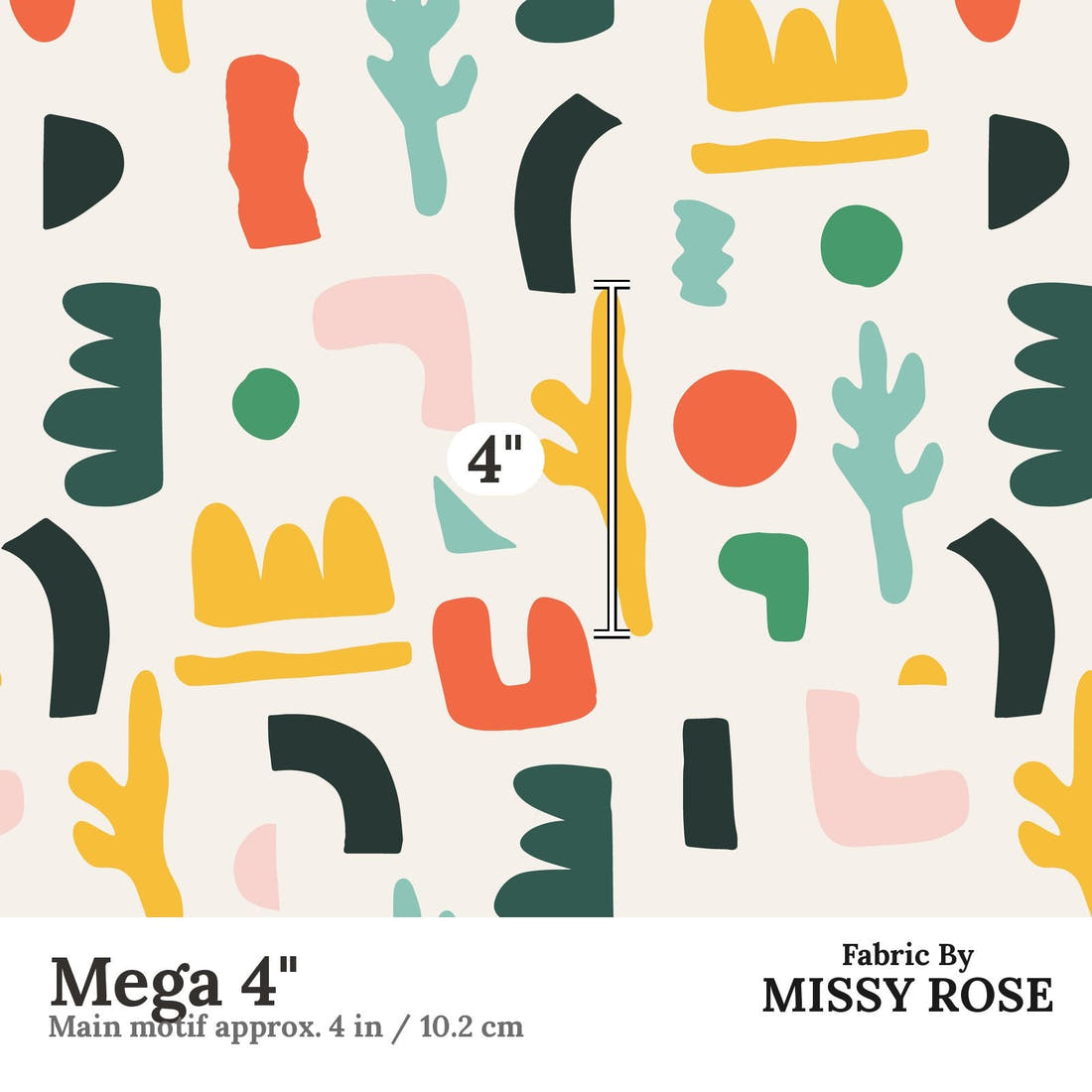 Kristina Forrest 21 Mega 4 inch print scale guide | Fabric by Missy Rose